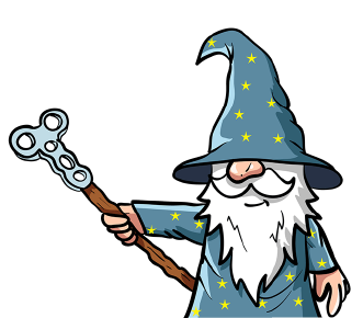 Teal Wizard Pointing Left